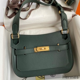 Hermes Jypsiere Mini Handmade Bag In Vert Rousseau Swift Calfskin