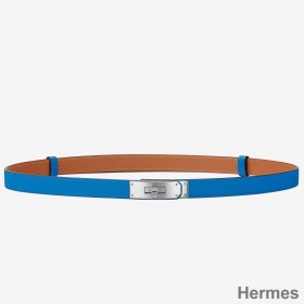 Hermes Kelly 18 Belt In Blue Epsom Leather