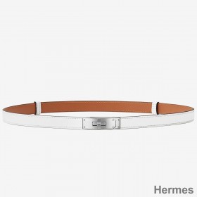 Hermes Kelly 18 Belt In White Epsom Leather