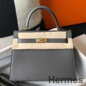 Hermes Kelly 25cm Sellier Bag In Ardoise Epsom Leather