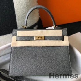 Hermes Kelly 25cm Sellier Bag In Ardoise Epsom Leather