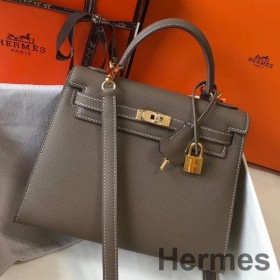 Hermes Kelly 25cm Sellier Bag In Taupe Epsom Leather