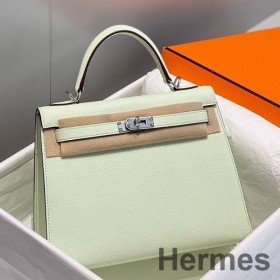 Hermes Kelly 25cm Sellier Bag In Vert Fizz Epsom Leather