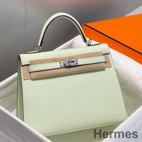 Hermes Kelly 25cm Sellier Bag In Vert Fizz Epsom Leather
