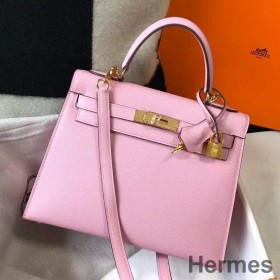 Hermes Kelly 28cm Bag In Mauve Sylvestre Epsom Leather GHW