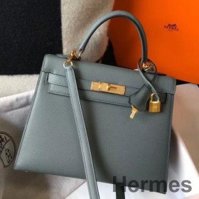 Hermes Kelly 28cm Bag In Vert Amande Epsom Leather GHW