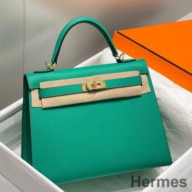 Hermes Kelly 28cm Bag In Vert Jade Epsom Leather PHW