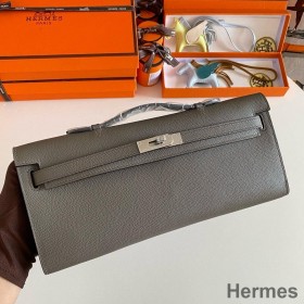 Hermes Kelly Cut Handmade Bag in Etain Epsom Calfskin