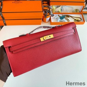 Hermes Kelly Cut Handmade Bag in Red Epsom Calfskin