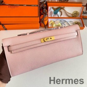 Hermes Kelly Cut Handmade Bag in Rose Sakura Epsom Calfskin
