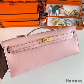 Hermes Kelly Cut Handmade Bag in Rose Sakura Swift Leather