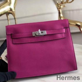 Hermes Kelly Danse Handmade Bag In Rose Purple Swift Leather