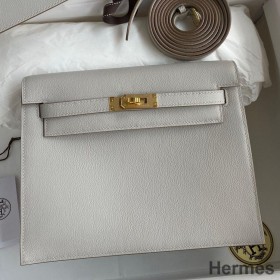 Hermes Kelly Danse II Bag In Pearl Grey Evercolor Calfskin