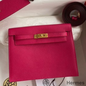 Hermes Kelly Danse II Bag In Rose Mexico Evercolor Calfskin