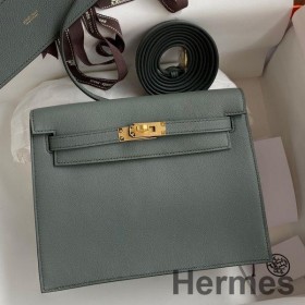 Hermes Kelly Danse II Bag In Vert Amande Evercolor Calfskin