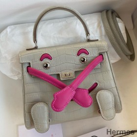 Hermes Kelly Doll Bag in Pearl Grey Matte Alligator Leather