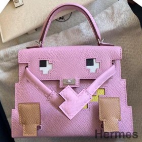 Hermes Kelly Doll Picto Bag in Mauve Sylvestre Epsom Calfskin
