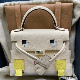 Hermes Kelly Doll Picto Bag in Nata Epsom Calfskin