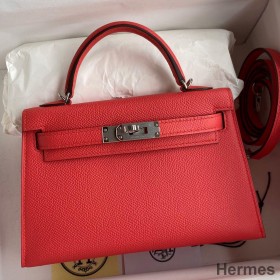 Hermes Kelly Mini II Sellier Handmade Bag In Piment Epsom Calfskin