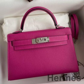 Hermes Kelly Mini II Sellier Handmade Bag In Rose Purple Epsom Calfskin