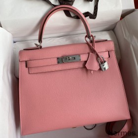 Hermes Kelly Sellier 28 Handmade Bag In Rose Confetti Epsom Calfskin