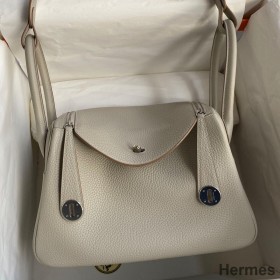 Hermes Lindy 26 Handmade Bag In Beton Clemence Leather