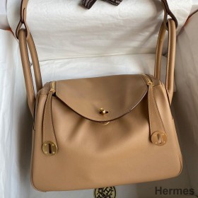 Hermes Lindy 26 Handmade Bag In Chai Swift Calfskin