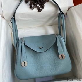 Hermes Lindy 26 Handmade Bag In Ciel Clemence Leather
