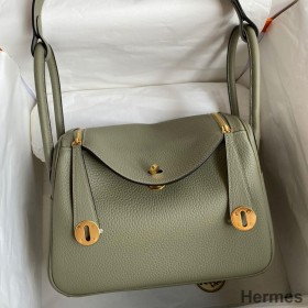 Hermes Lindy 26 Handmade Bag In Sauge Clemence Leather