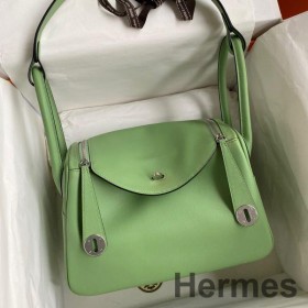 Hermes Lindy 26 Handmade Bag In Vert Criquet Swift Calfskin
