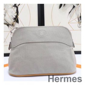 Hermes Medium Bolide Travel Case In Grey Cotton