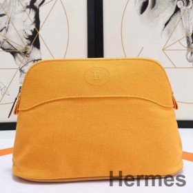 Hermes Medium Bolide Travel Case In Solei Cotton