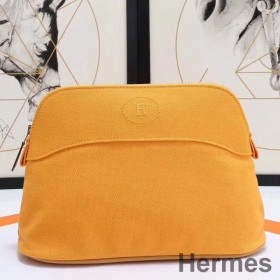 Hermes Medium Bolide Travel Case In Solei Cotton