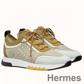 Hermes Men's Addict Sneakers In Multicolore Knit