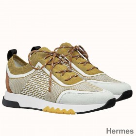 Hermes Men's Addict Sneakers In Multicolore Knit