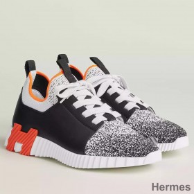 Hermes Men's Depart Sneakers in Black Gradient Knit