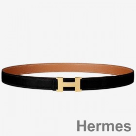 Hermes Mini Constance 24mm Reversible Belt Black/Gold