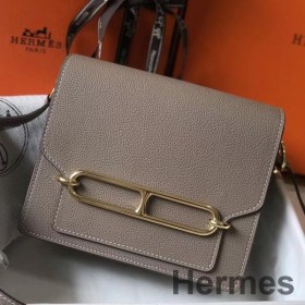 Hermes Mini Sac Roulis 18cm Bag In Grey Evercolor Calfskin
