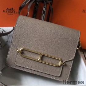 Hermes Mini Sac Roulis 18cm Bag In Grey Evercolor Calfskin