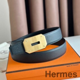 Hermes Neo Reversible Belt 32MM in Black Clemence Leather