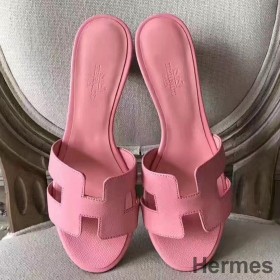 Hermes Oasis Sandals In Pink Epsom Leather