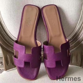 Hermes Oran Sandals In Cyclamen Epsom Leather