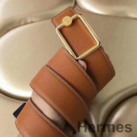 Hermes Oscar Buckle 40 MM Belt Brown Reversible Leather