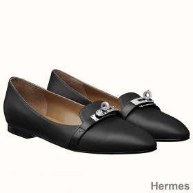 Hermes Pegase Ballerina Flats In Black Leather