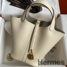 Hermes Picotin Lock 18 Handmade Bag in Nata Clemence Leather
