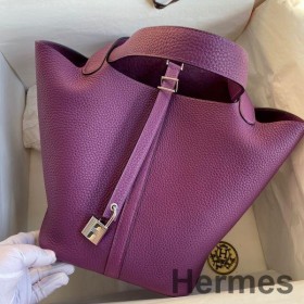 Hermes Picotin Lock 22 Handmade Bag in Anemone Clemence Leather