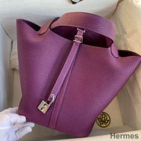 Hermes Picotin Lock 22 Handmade Bag in Anemone Clemence Leather