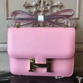 Hermes Pink Constance MM 24cm Epsom Leather Bag
