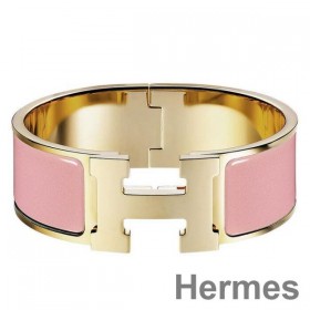 Hermes Pink Enamel Clic Clac H PM Bracelet