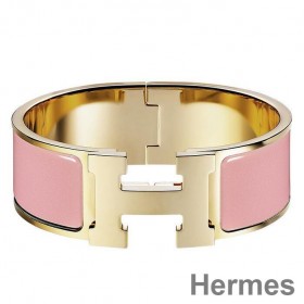 Hermes Pink Enamel Clic Clac H PM Bracelet